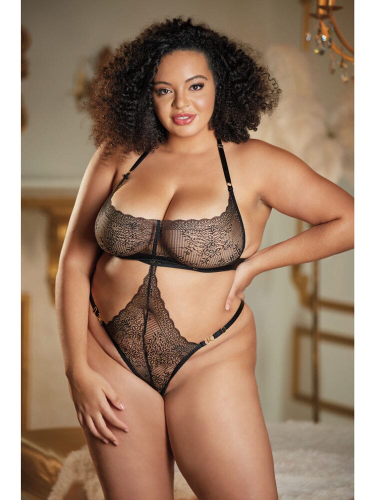 Allure Carrie Open Halter Lace Teddy - Image 5