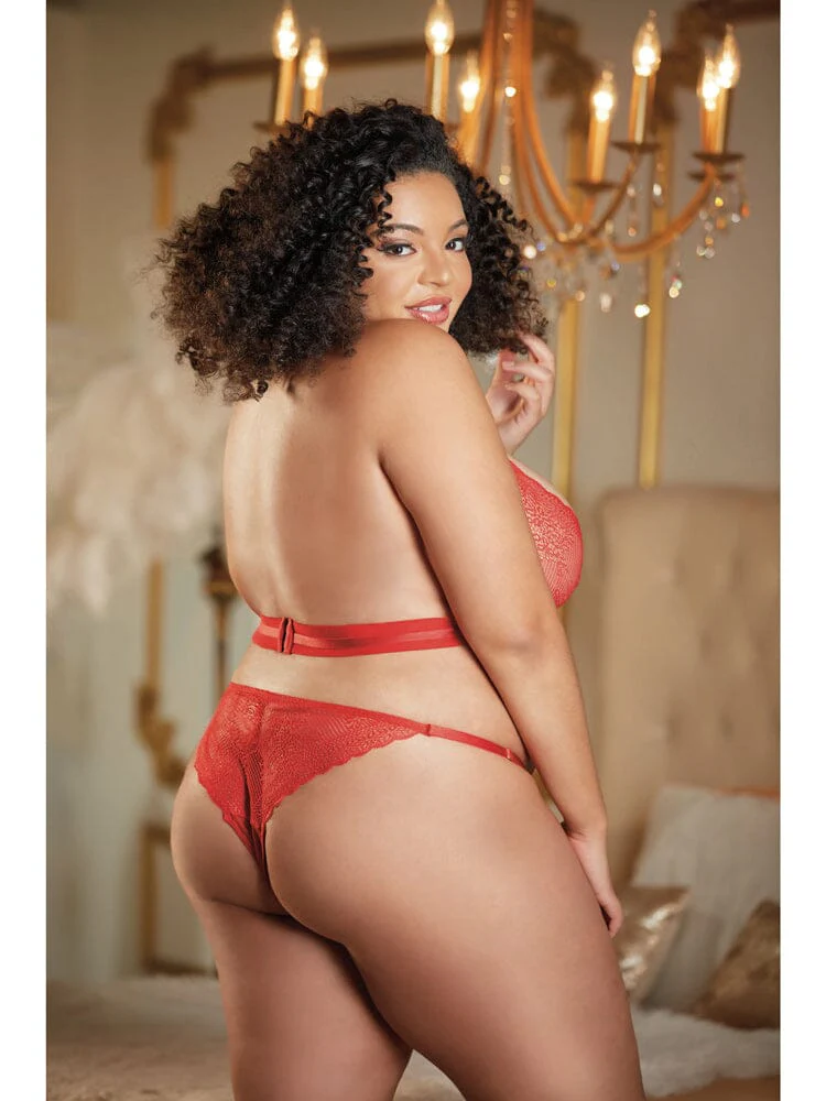 Allure Carrie Open Halter Lace Teddy - Image 8