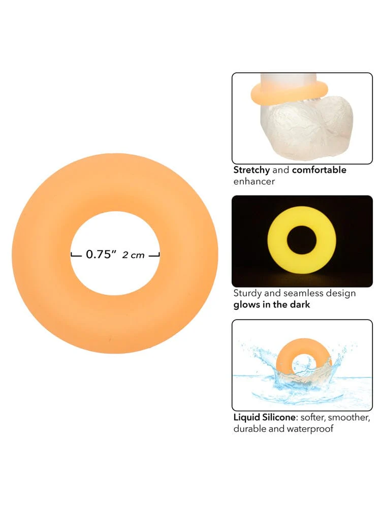 Alpha Glow-In-The-Dark Silicone Prolong Medium Erection Ring - Image 2