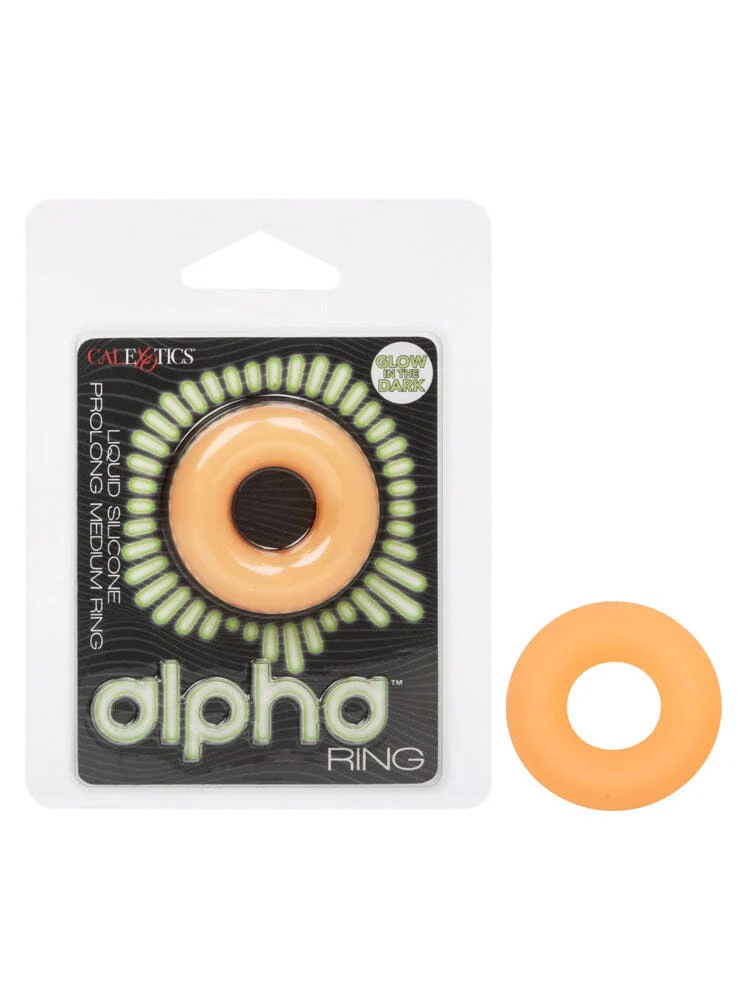 Alpha Glow-In-The-Dark Silicone Prolong Medium Erection Ring - Image 3