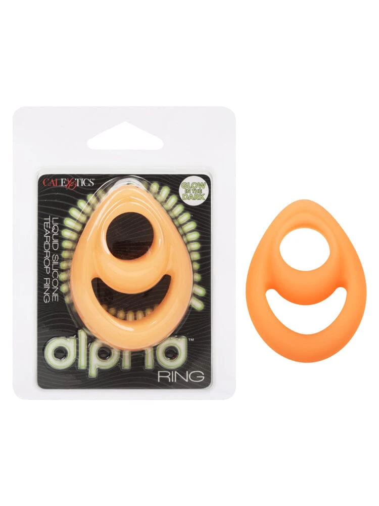 Alpha Glow-In-The-Dark Liquid Silicone Teardrop Penis Ring - Image 2