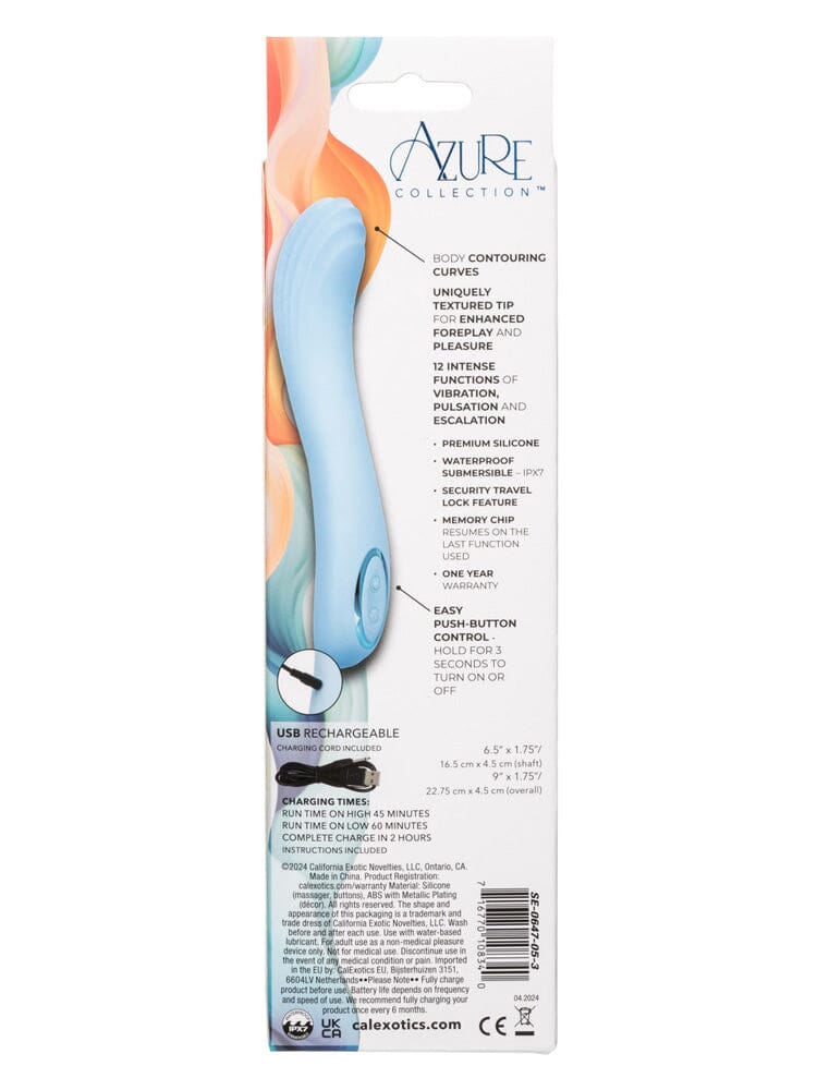 Azure Collection: Contoured G Silicone Classic Vibrator - Image 3