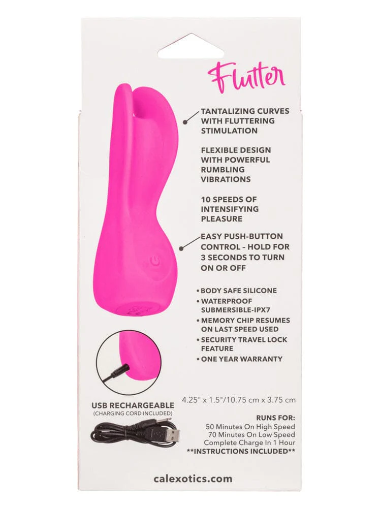 Cascade Flutter Pink Silicone Rechargeable Clitoral Massager - Image 3