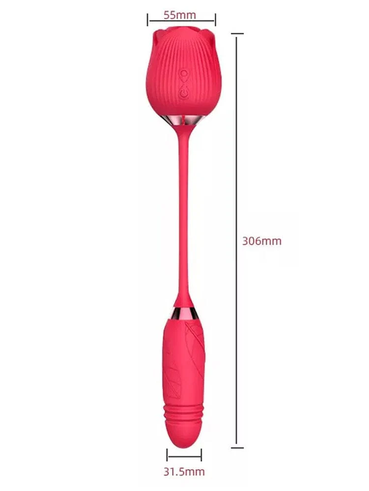 Rose Suction Clitoral Stimulator Dildo - Image 2