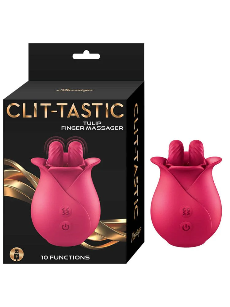 Clit-Tastic Tulip Red Silicone Finger Clitoral Massager - Image 2