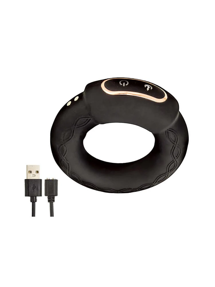 Cockpower Black Silicone Heat Up Vibrating Cock Ring