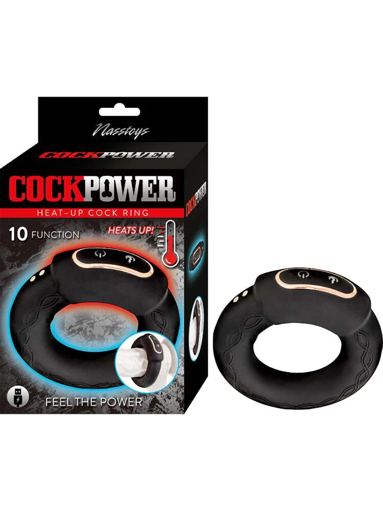 Cockpower Black Silicone Heat Up Vibrating Cock Ring - Image 2