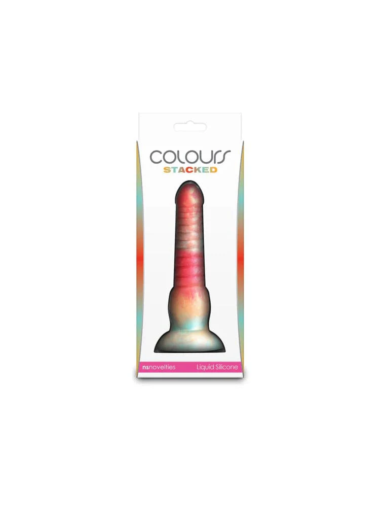 Colours - Stacked - 6" Dildo - Red/Gold - Image 3