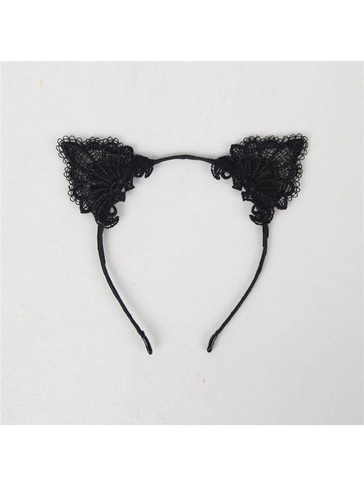 Cute Cat Ear Headband - Black - Image 2