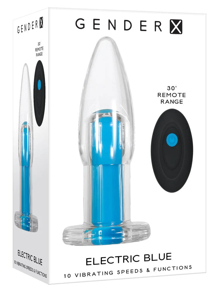 Electric Blue Vibrating Remote Butt Plug - Image 2