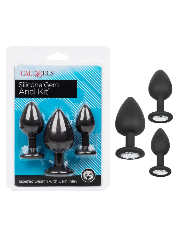 Silicone Gem Inlay Triple Plug Anal Kit - Image 3