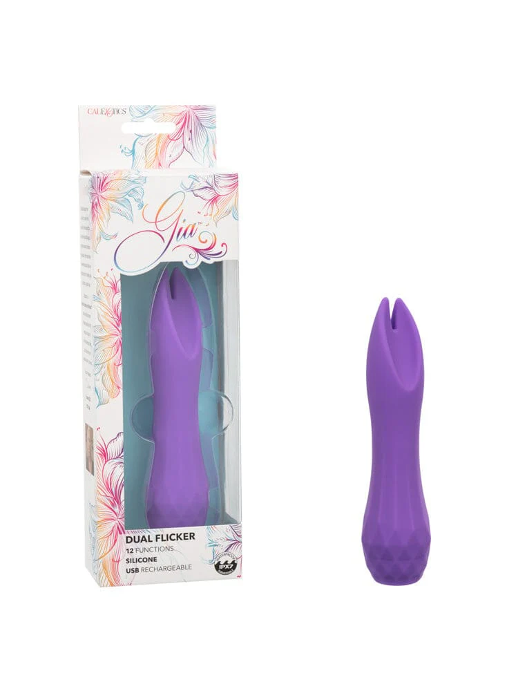 Gia Dual Flicker Silicone Rechargeable Clitoral Stimulator - Image 2
