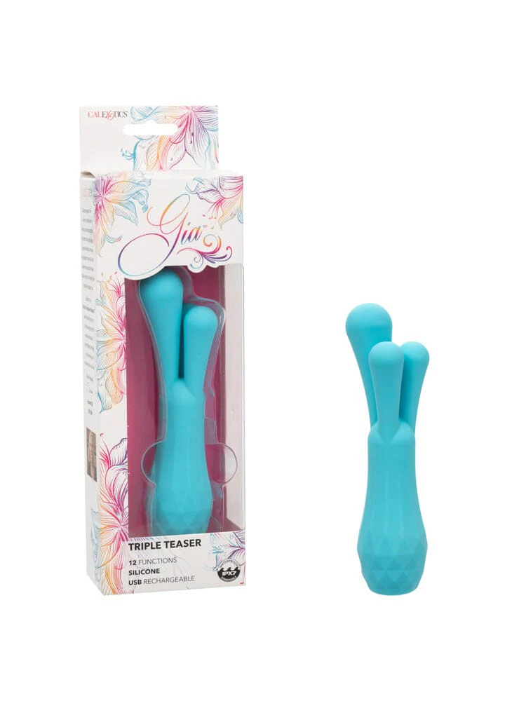 Gia Triple Teaser Silicone Rechargeable Clitoral Stimulator - Image 2