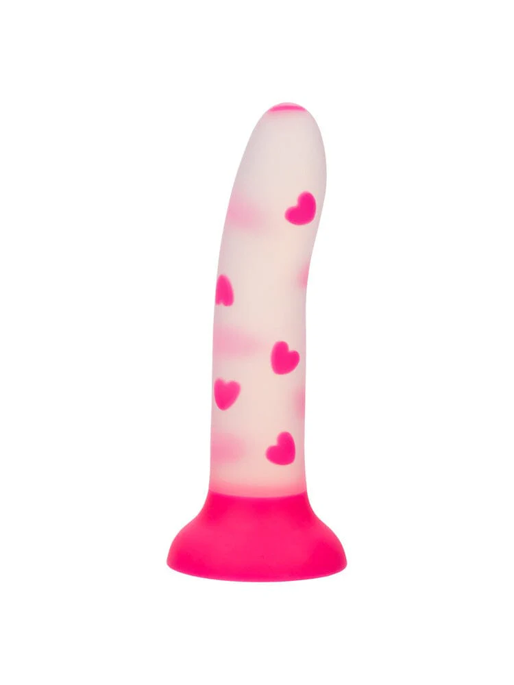 Glow Stick Silicone Glow-In-The-Dark G-spot Heart Dong