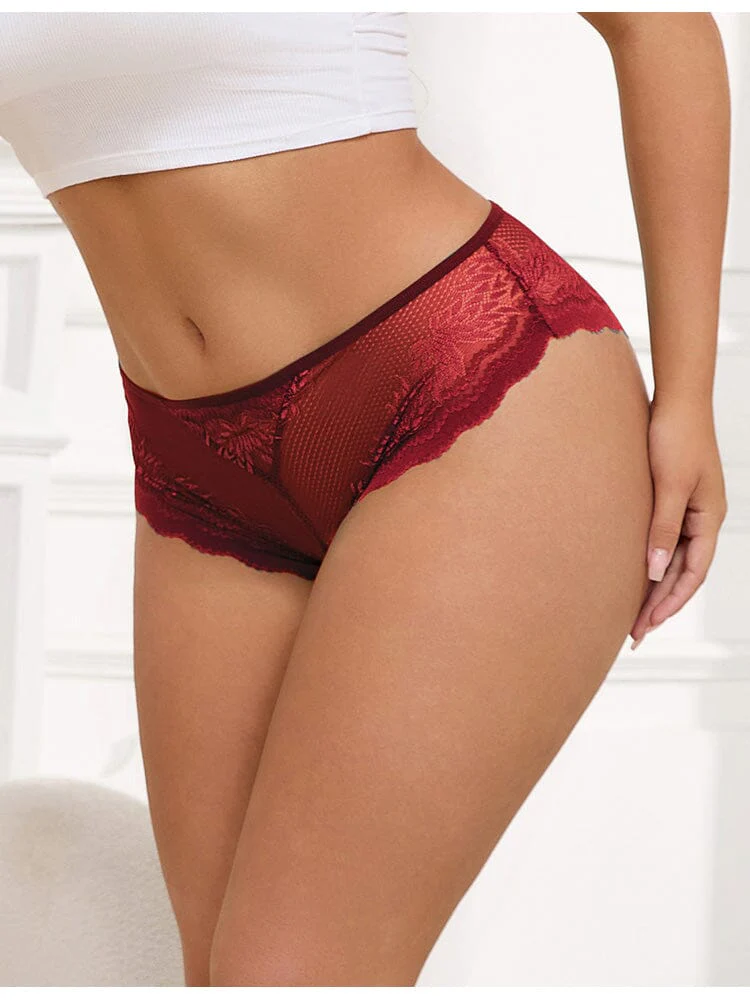 Hollow Out Panty With Metal Heart- Red M/L - Image 2