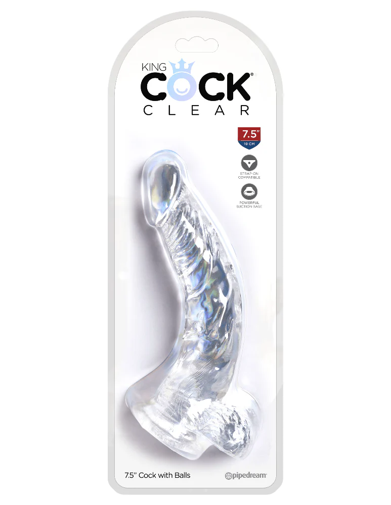 King Cock Clear Realistic Dildo & Balls - Image 10