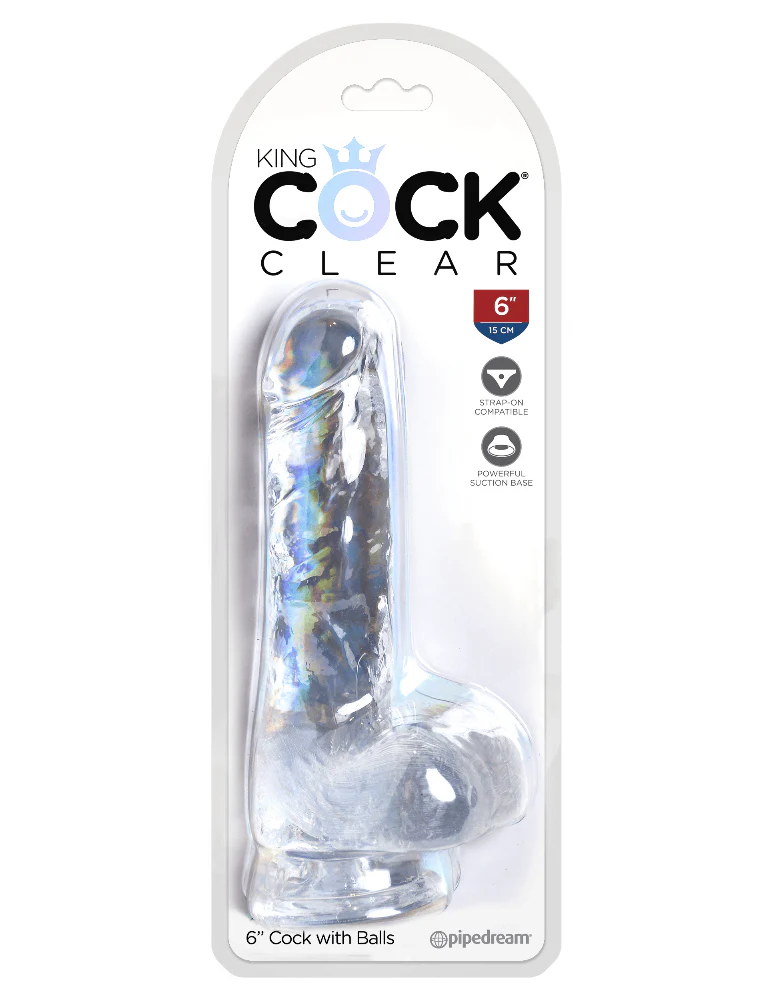 King Cock Clear Realistic Dildo & Balls - Image 6