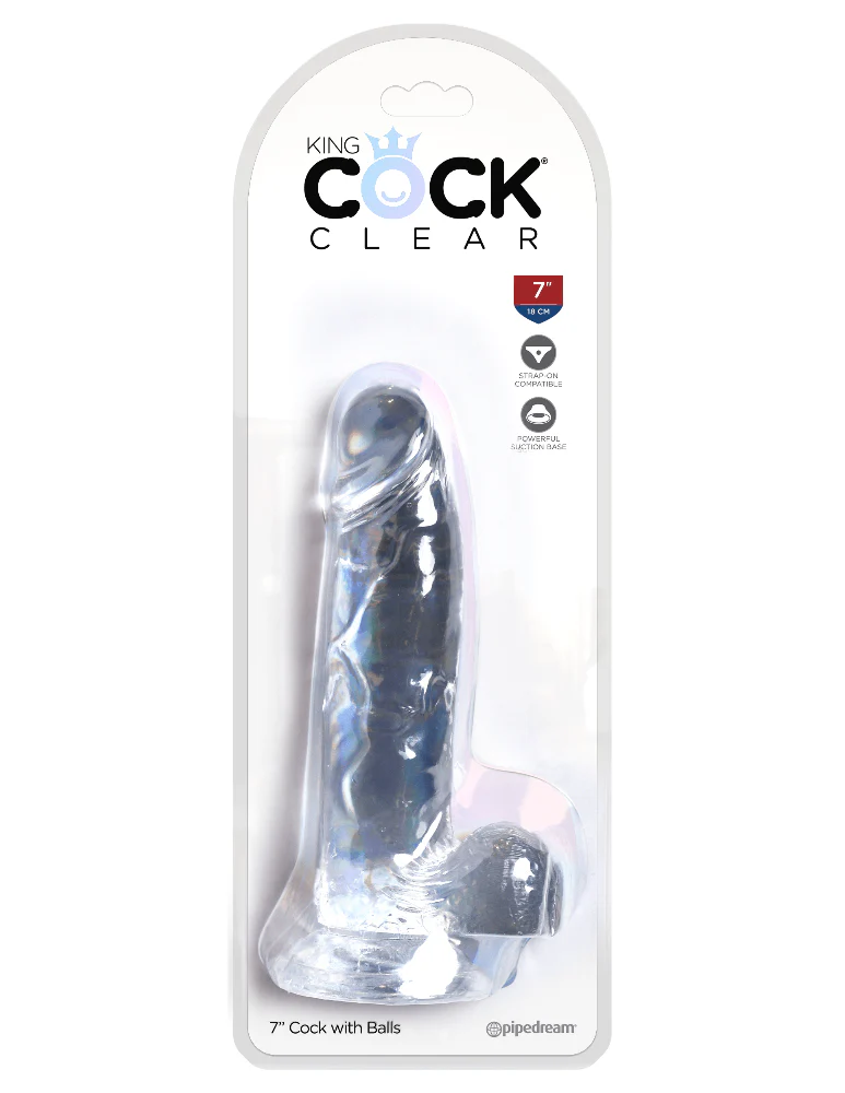 King Cock Clear Realistic Dildo & Balls - Image 8
