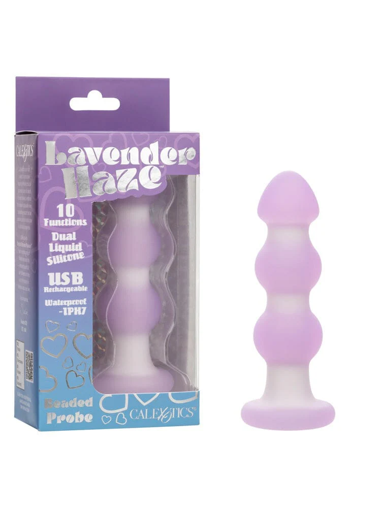 Lavender Haze Beaded Silicone Rechargeable Anal Probe - Image 2