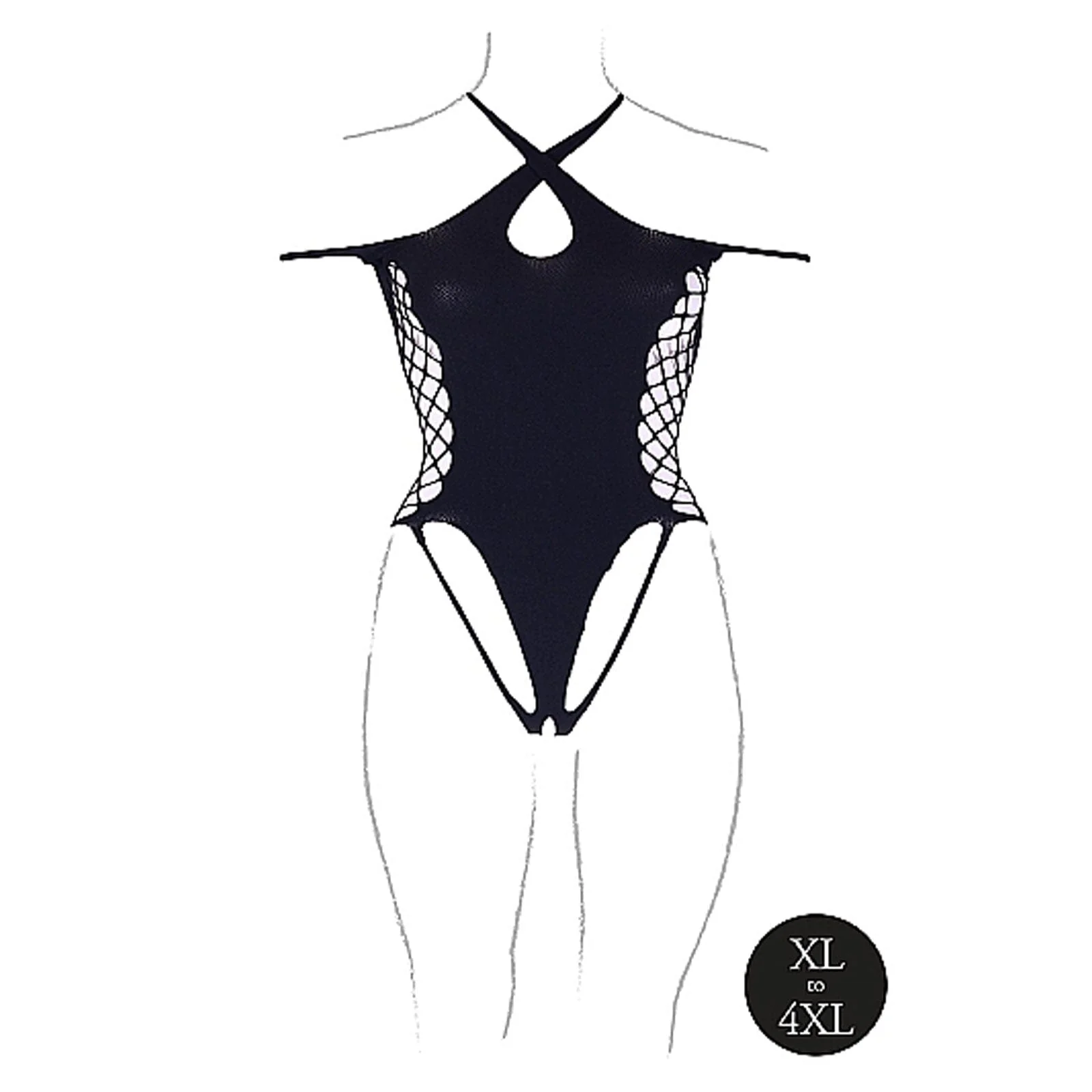 Leda XIII Cross Neckline & Straps Body Suit - Image 11