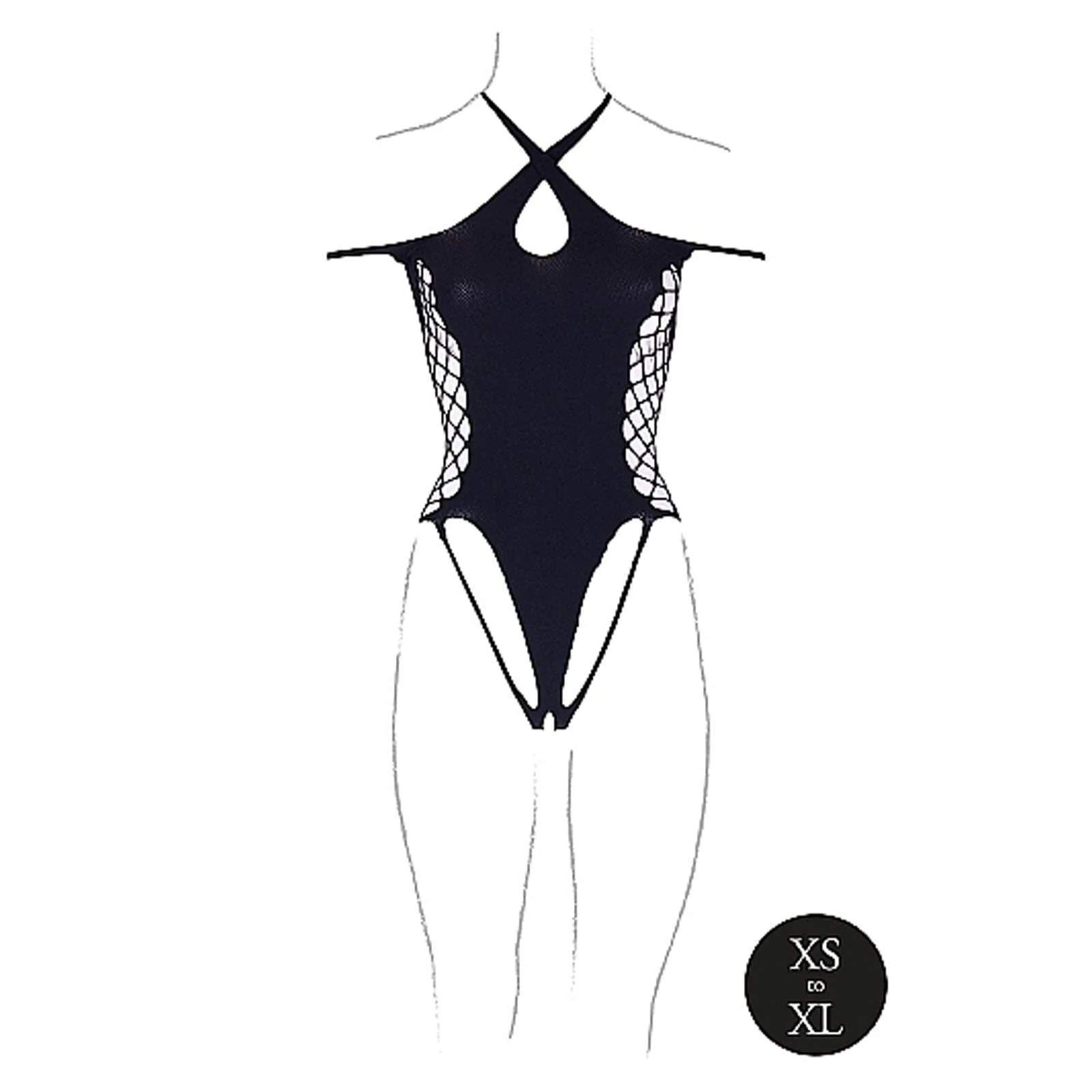Leda XIII Cross Neckline & Straps Body Suit - Image 6