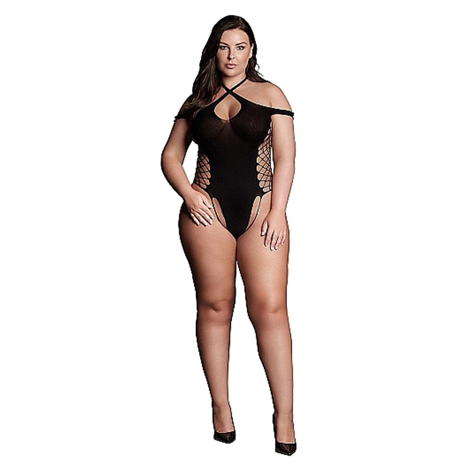 Leda XIII Cross Neckline & Straps Body Suit - Image 7