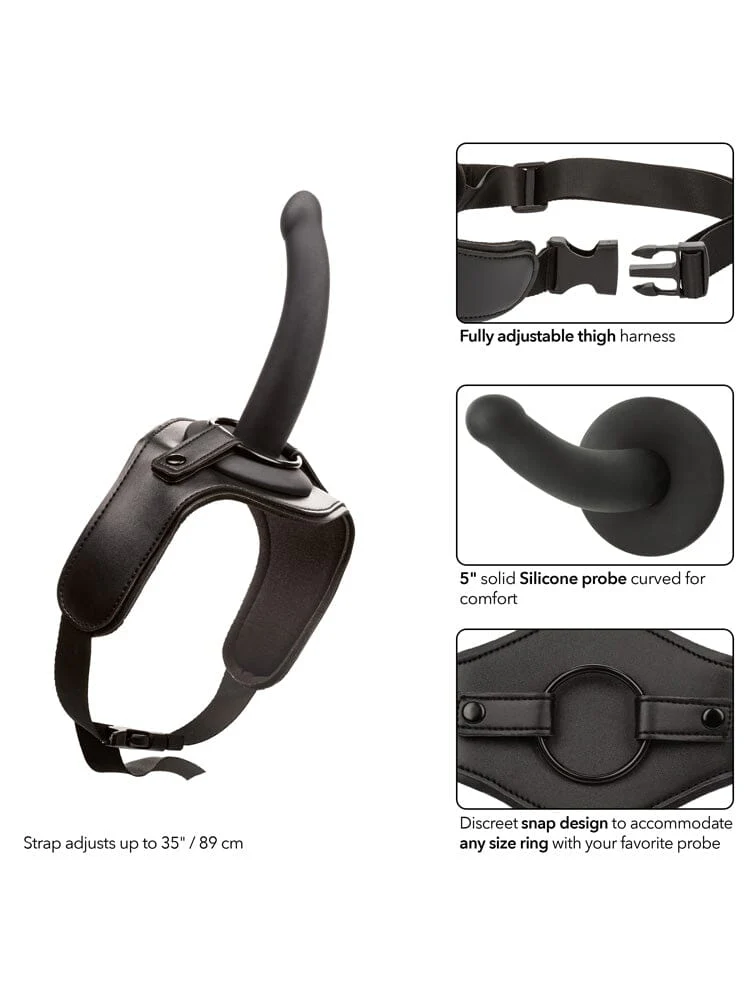 Onyxxx 5” Silicone Probe Black Thigh Strap-On Harness Set - Image 3