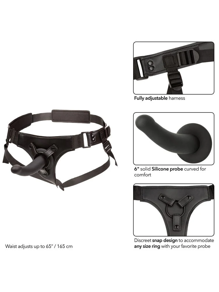 Onyxxx 6” Silicone Probe Black Jock Strap-On Harness Set - Image 3
