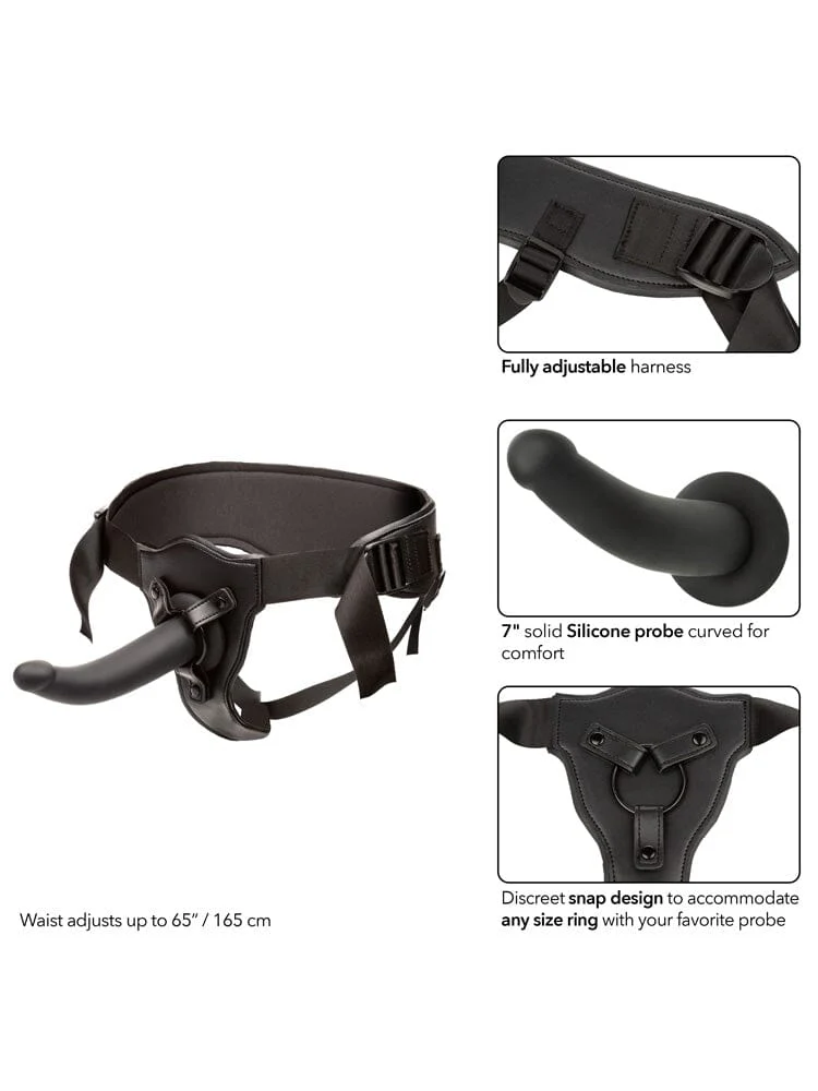 Onyxxx 7” Silicone Probe Black Support Strap-On Harness Set - Image 3