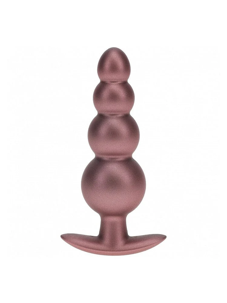 OUCH! Beaded Metallic Rose Gold Silicone Anal Plug