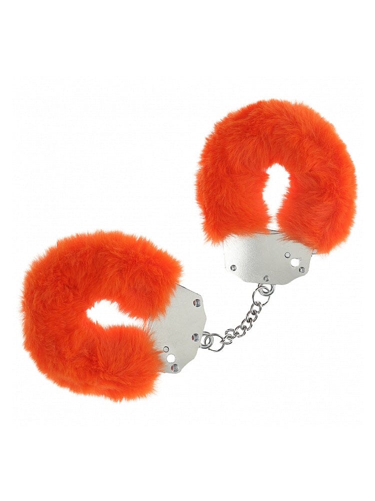 OUCH! Heavy-Duty Fluffy Orange Bondage Handcuffs
