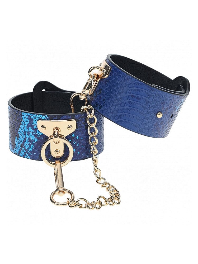 Ouch! International Florence Collection Blue Leg Cuffs
