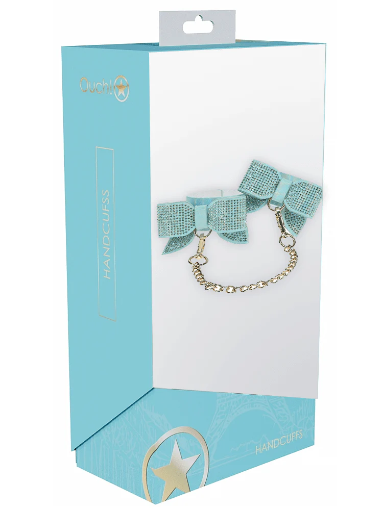 Ouch! International Paris Collection Blue Bow Handcuffs - Image 2