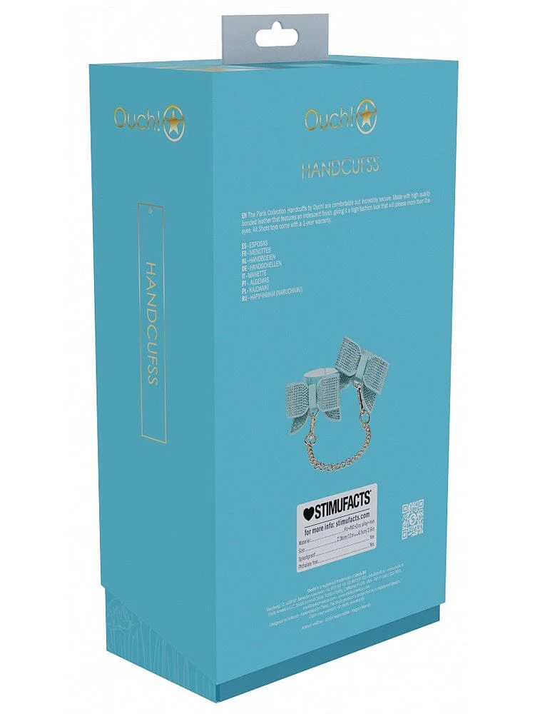 Ouch! International Paris Collection Blue Bow Handcuffs - Image 3