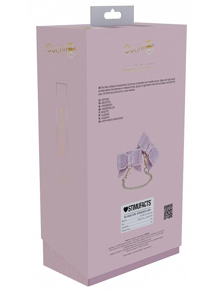 Ouch! International Paris Collection Pink Bow Handcuffs - Image 3