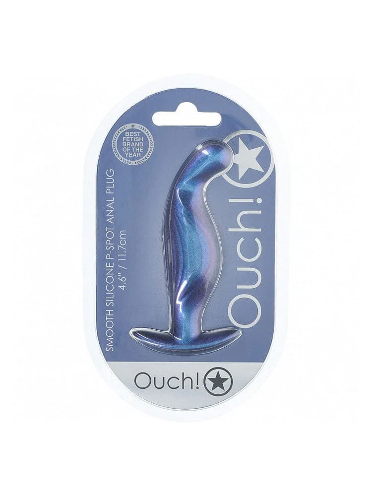 OUCH! P-Spot Metallic Blue Silicone Anal Plug - Image 2