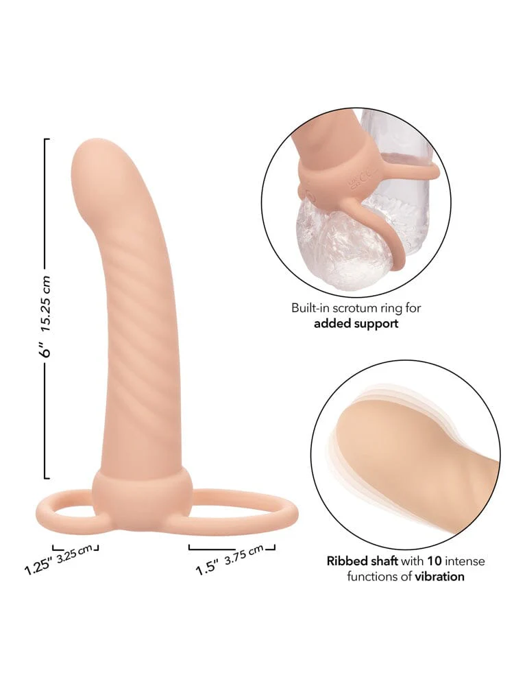 Performance Maxx Rechargeable Ribbed Dual Penetrator - Ivory - Image 3