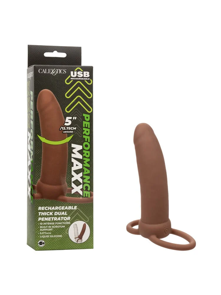 Performance Maxx Rechargeable Thick Dual Penetrator - Brown - Image 2