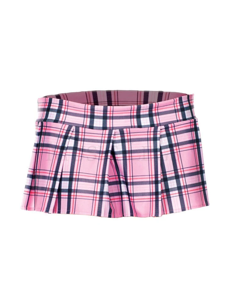 Plaid Pleated Skirt SM Pink