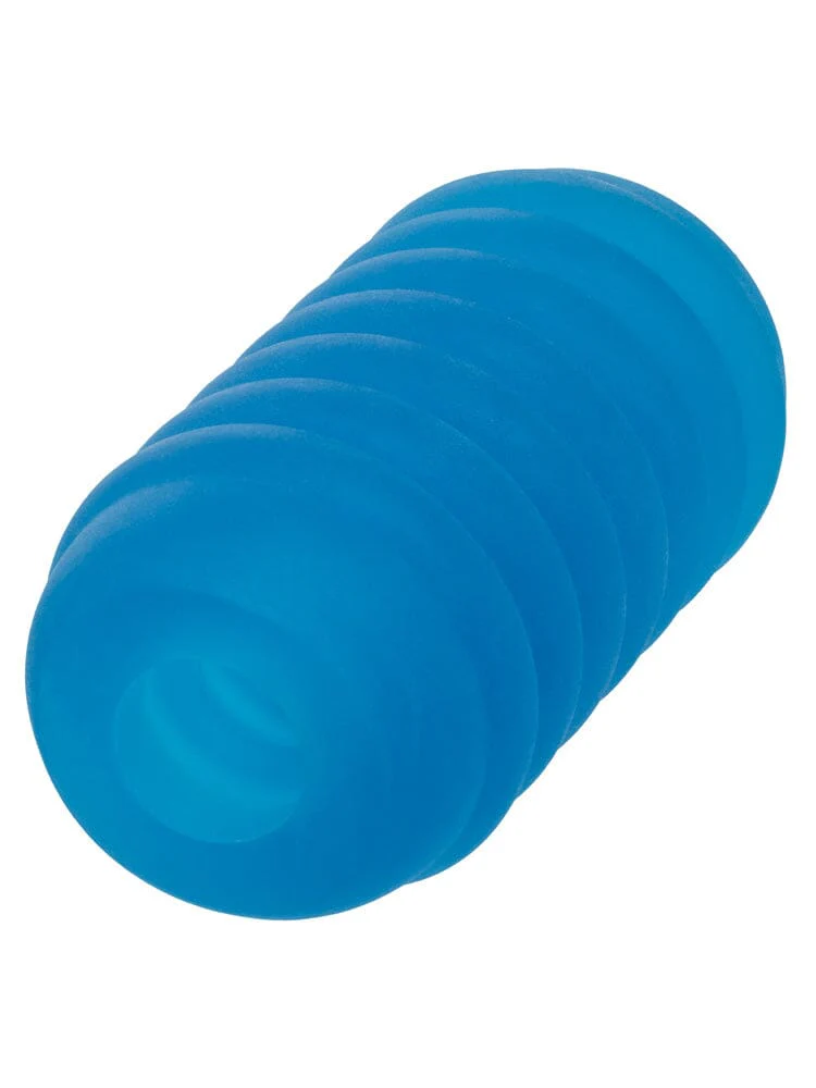 Pop Sock Ribbed Reversible Blue Personal Pocket Stroker