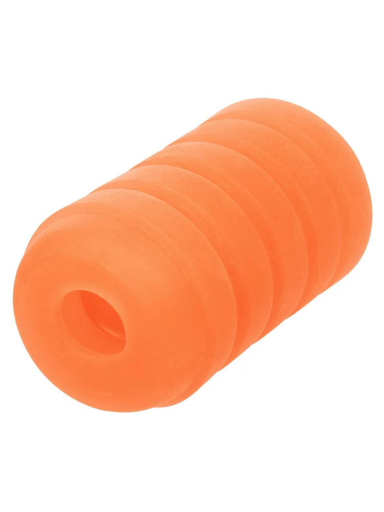 Pop Sock Ribbed Reversible Orange Personal Pocket Stroker