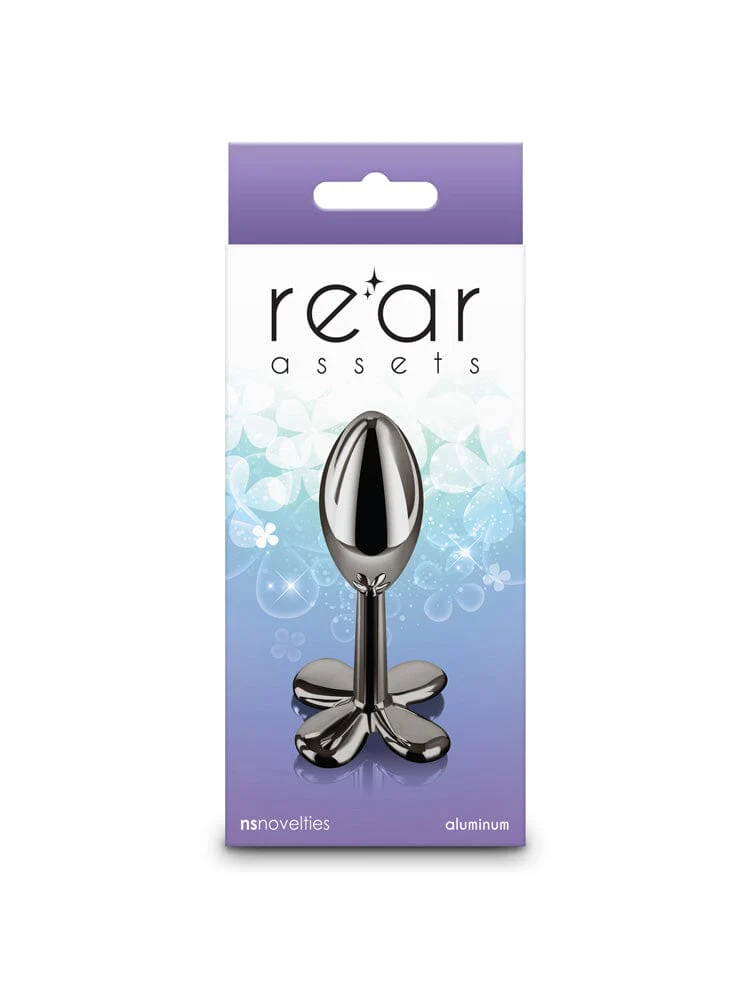Rear Assets Gunmetal 4 Leaf Clover Aluminum Butt Plug - Image 2
