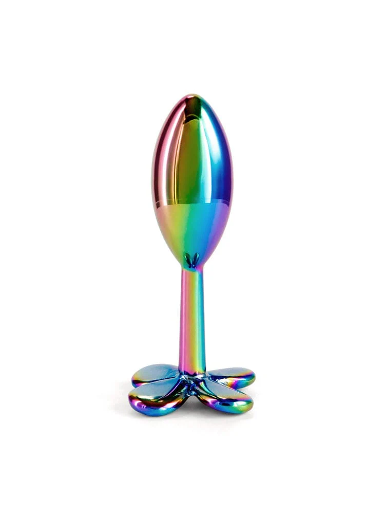 Rear Assets Rainbow 4 Leaf Clover Aluminum Butt Plug