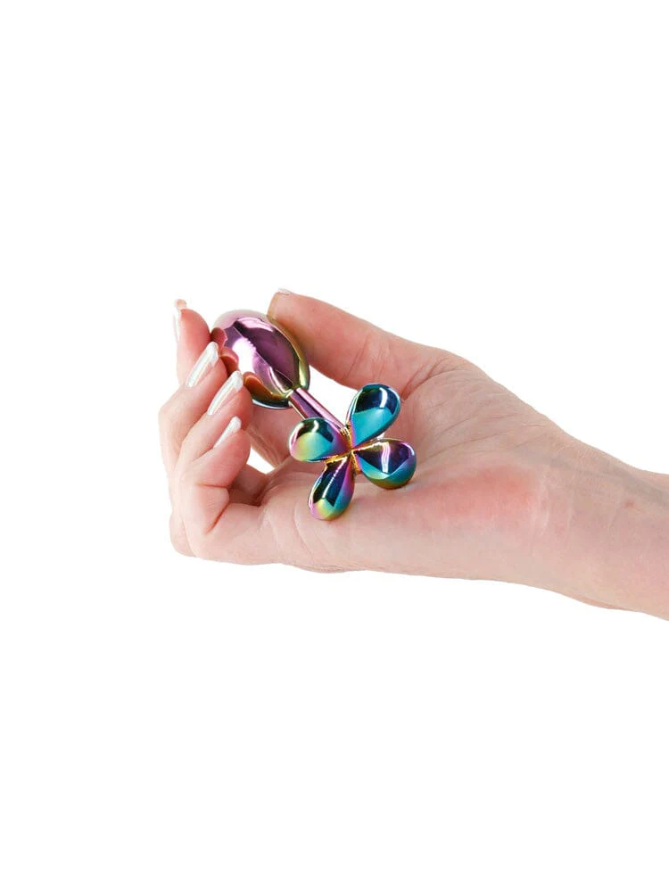 Rear Assets Rainbow 4 Leaf Clover Aluminum Butt Plug - Image 3