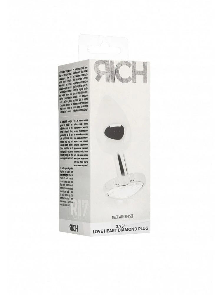 RICH: Love Heart Diamond Jewel X-Large Metal Butt Plug - Image 3