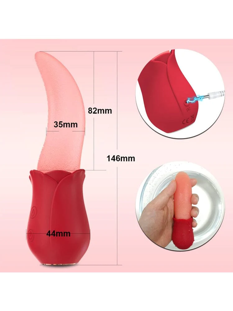 Rose Flickering Tongue Rechargeable Vibrator - Image 5