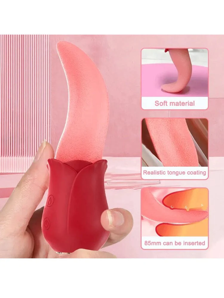 Rose Flickering Tongue Rechargeable Vibrator - Image 7