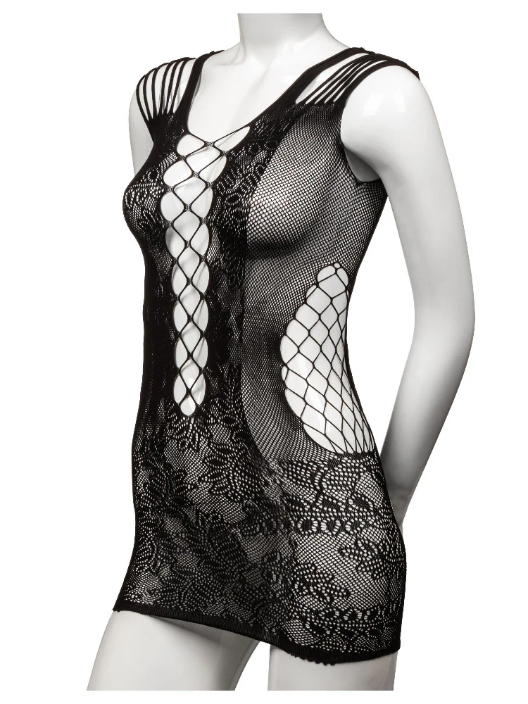 Scandal Peek-A-Boo Black Lace Mini Dress - Image 4