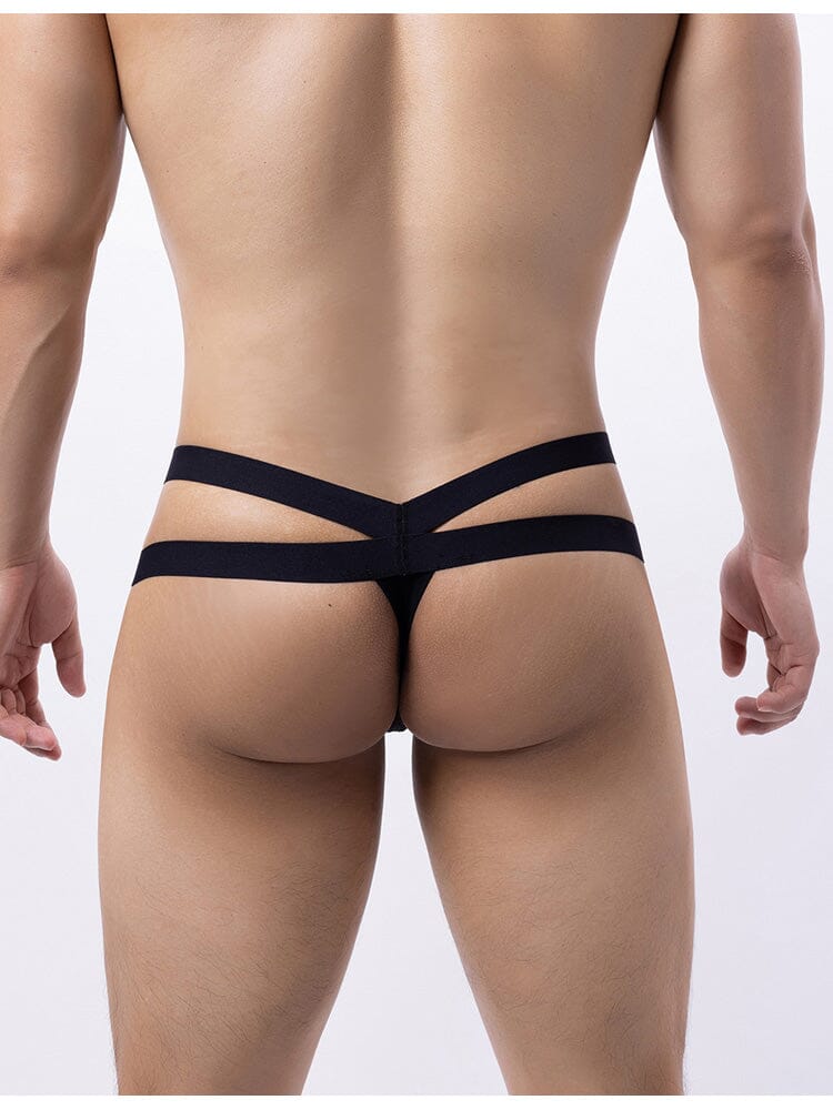 Sexy Mesh Breathable Men's Thong - Black L/XL - Image 3