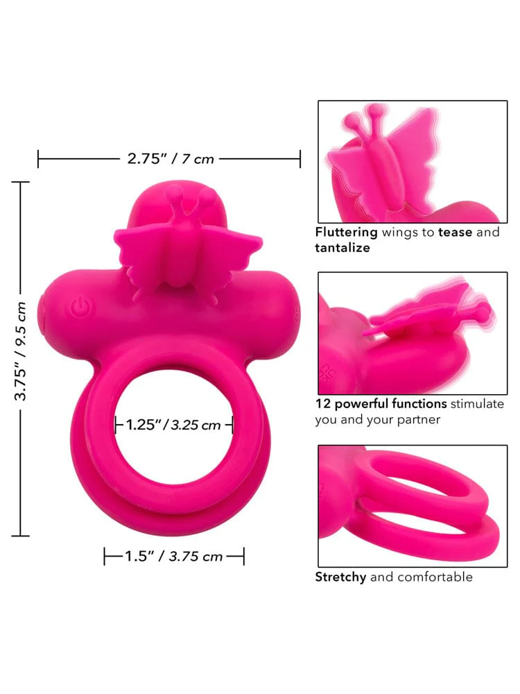 Silicone Rechargeable Butterfly Dual Ring - Image 2